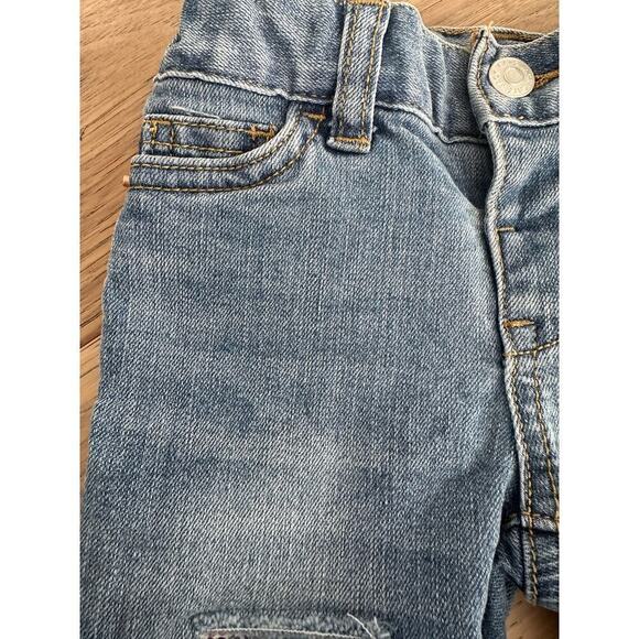 Cat and Jack Girls Light Wash Super Stretch Skinny Sequin Distressed Jeans 12M - Picture 4 of 11